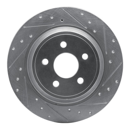 R1 Concepts R1 15-24 Ford Fusion Rear Right Drilled & Slotted Silver Brake Rotor