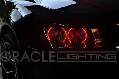 ORACLE Lighting Oracle Chevrolet Camaro Non-RS 14-15 LED Dual Halo Kit Round Style - Red
