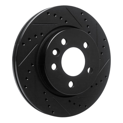 R1 Concepts R1 10-17 Volkswagen AMAROK (Mexico) Front Right Drilled & Slotted Black Brake Rotor