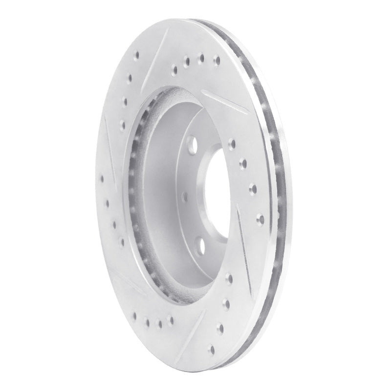 R1 Concepts R1 84-06 Honda Insight Front Right Drilled & Slotted Silver Brake Rotor