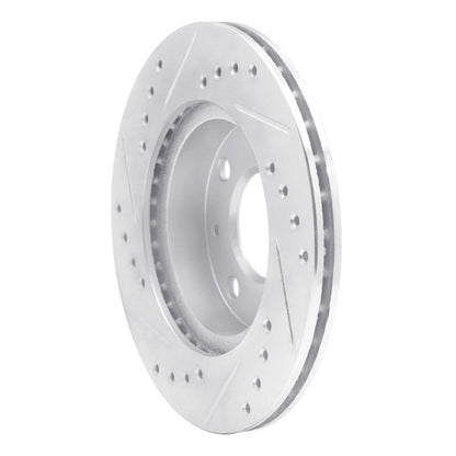 R1 Concepts R1 84-06 Honda Insight Front Right Drilled & Slotted Silver Brake Rotor