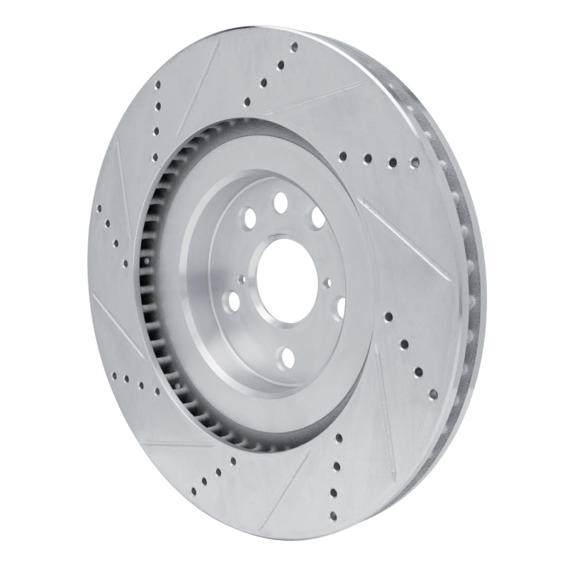 R1 Concepts R1 13-25 Lexus IS500 Right Front Drilled & Slotted Silver Brake Rotor