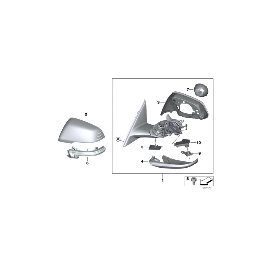 Genuine BMW 51169853509 F44 Outside Mirror Heated With Memory, Left (Inc. 218i & 228iX) | ML Performance US Car Parts