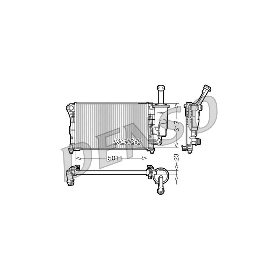 DENSO DRM09086 Engine Radiator for Fiat Panda II Hatchback (169)