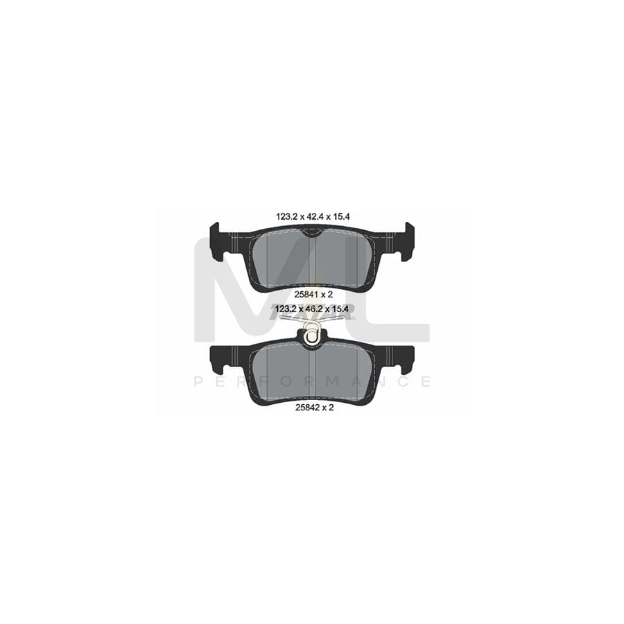 TEXTAR 2584101 Brake pad set for PEUGEOT 308 not prepared for wear indicator | ML Performance Car Parts