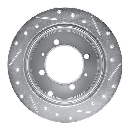 R1 Concepts R1 92-04 Dodge COLT Rear Left Drilled & Slotted Silver Brake Rotor