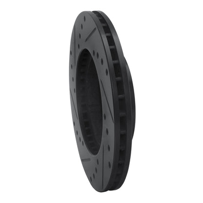 R1 Concepts R1 78-92 Audi 80 Front Right Drilled & Slotted Black Brake Rotor