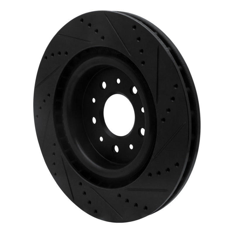 R1 Concepts R1 00-06 Jaguar XKR Front Left Drilled & Slotted Black Brake Rotor