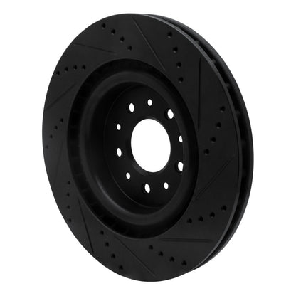 R1 Concepts R1 00-06 Jaguar XKR Front Left Drilled & Slotted Black Brake Rotor