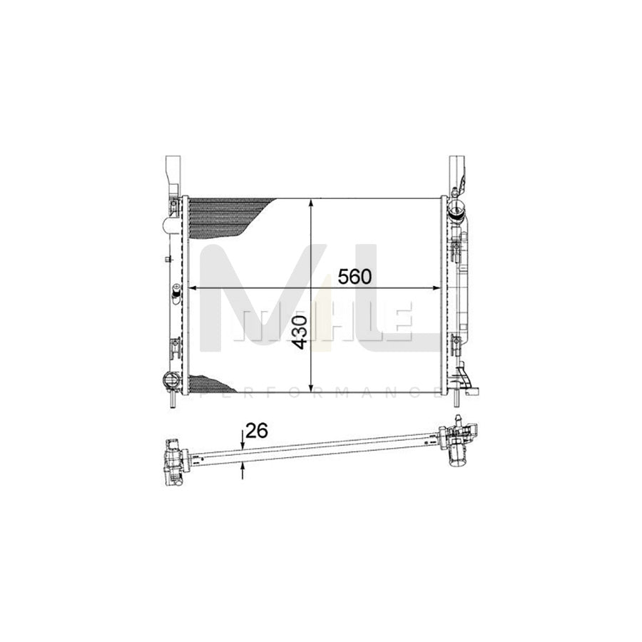 MAHLE ORIGINAL CR 1154 000P Engine radiator for RENAULT KANGOO Brazed cooling fins, Manual Transmission | ML Performance Car Parts