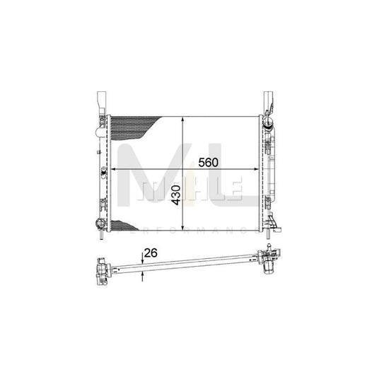 MAHLE ORIGINAL CR 1154 000P Engine radiator for RENAULT KANGOO Brazed cooling fins, Manual Transmission | ML Performance Car Parts