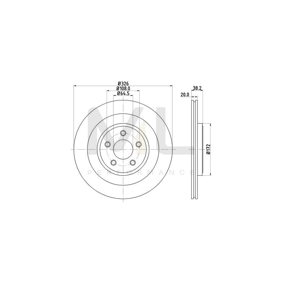 HELLA PRO High Carbon 8DD 355 128-971 Brake Disc Internally Vented, Coated, High-carbon, without wheel hub, without wheel studs