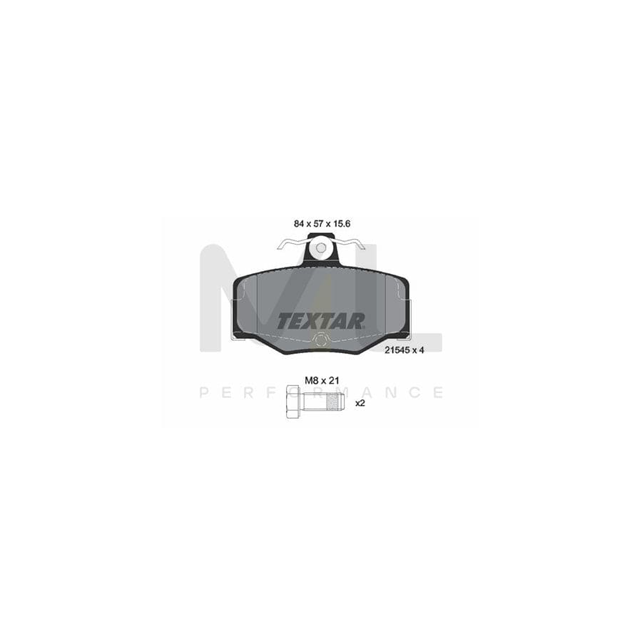 TEXTAR 2154501 Brake pad set not prepared for wear indicator, with brake caliper screws | ML Performance Car Parts