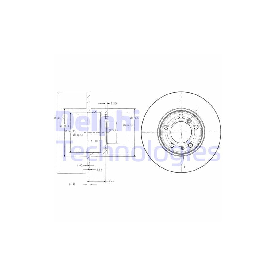 Delphi Bg2430 Brake Disc For Bmw 5 Series