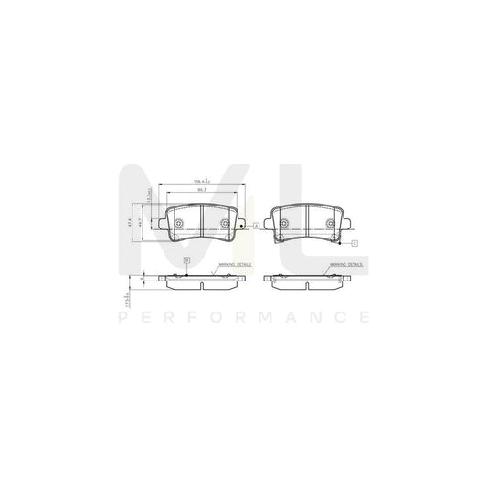 Bosch 0986Tb3106 Brake Pad Set Excl. Wear Warning Contact  | ML Performance Car Parts