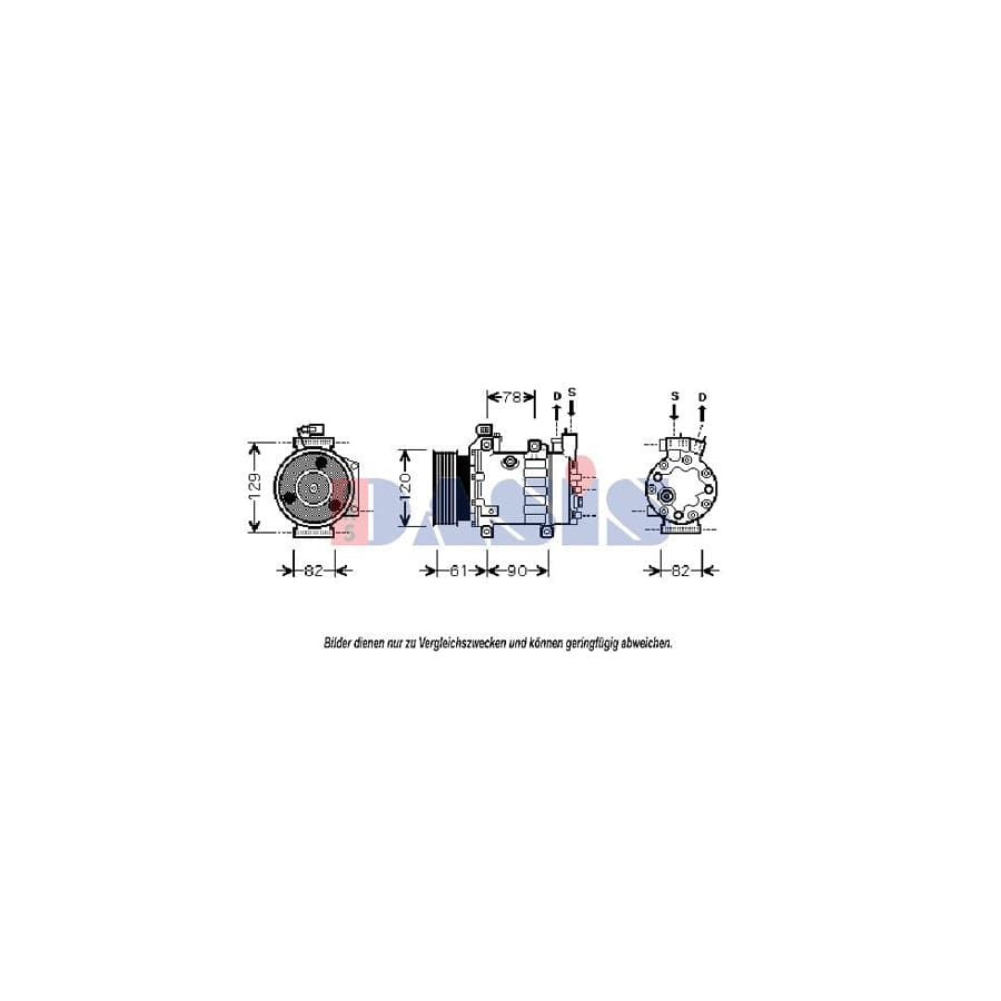 AKS Dasis 851381N Compressor, Air Conditioning for Ford Galaxy Mk1 (Wgr) Mpv