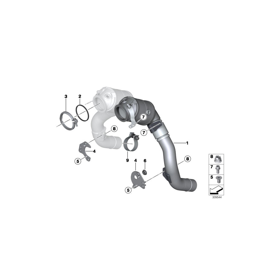 Genuine BMW 18327619012 G12 F91 F06 Holder Catalytic Converter Near Engine ZYL. 5-8 (Inc. 550iX, X6 50iX 4.4 & 650iX 4.0) | ML Performance US Car Parts
