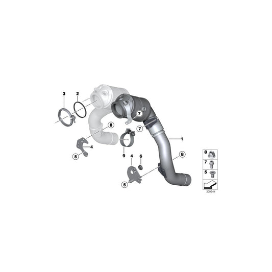 Genuine BMW 18327619012 G12 F91 F06 Holder Catalytic Converter Near Engine ZYL. 5-8 (Inc. 550iX, X6 50iX 4.4 & 650iX 4.0) | ML Performance US Car Parts
