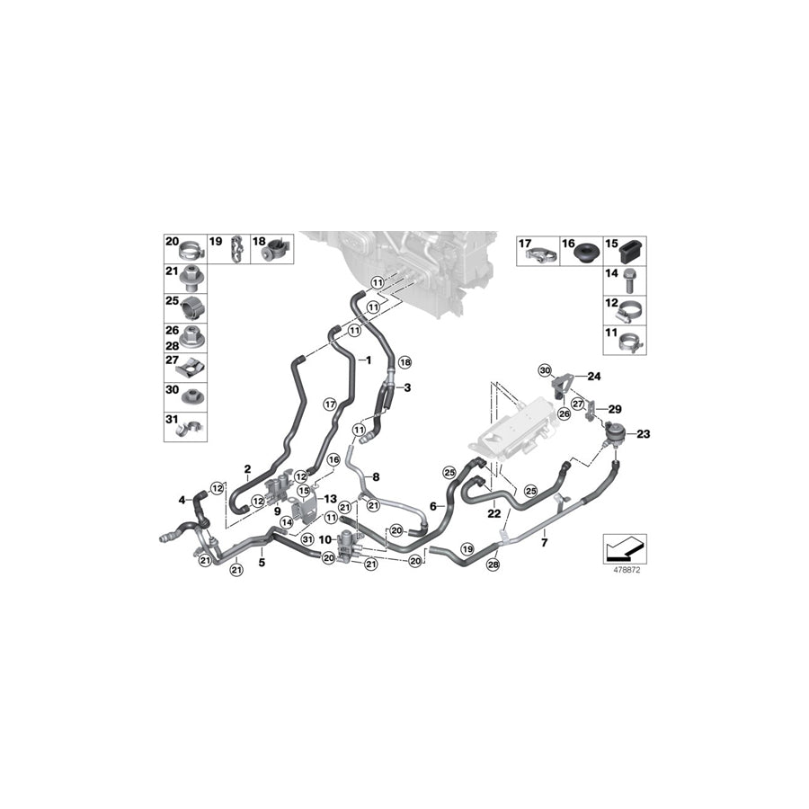 Genuine BMW 64129384197 F15 Bracket For Auxiliary Water Pump (Inc. X5 40eX) | ML Performance US Car Parts