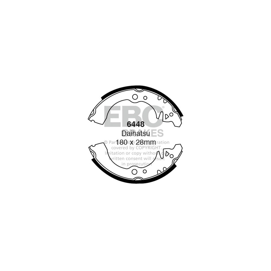 EBC 6448 Daihatsu Charade Rear Brake Shoes - Akebono Caliper 1 | ML Performance US Car Parts