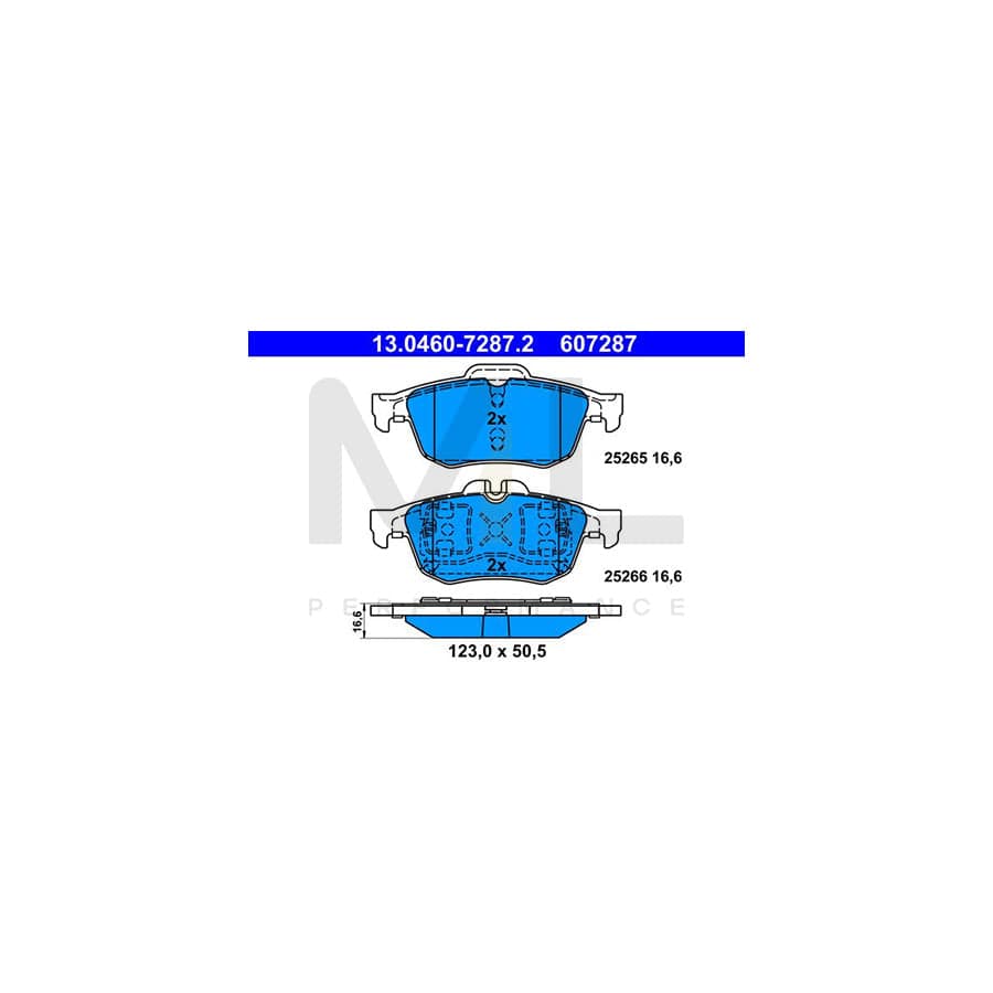 ATE 13.0460-7287.2 Brake pad set for RENAULT Latitude excl. wear warning contact, prepared for wear indicator