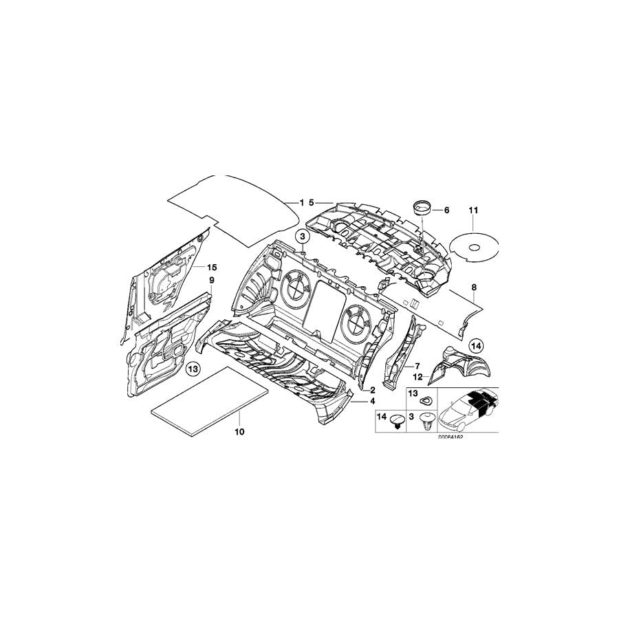 Genuine BMW 51438252475 E46 Sound Insulating Left (Inc. 325Ci, 320Ci & 318Ci) | ML Performance US Car Parts