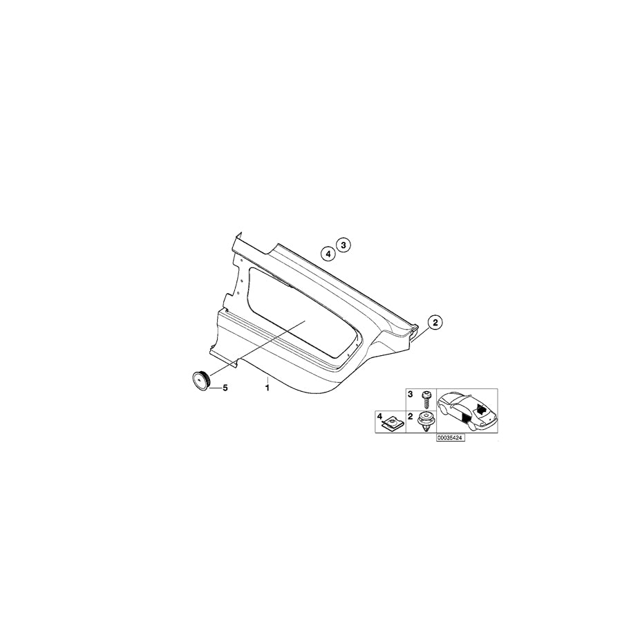 Genuine BMW 51438237747 E46 Lateral Trim Panel Rear Left SCHWARZ/SCHWARZ (Inc. 316Ci, 325Ci & 323Ci) | ML Performance US Car Parts