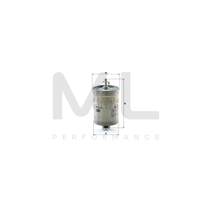 MANN-FILTER WK 818 Fuel filter In-Line Filter