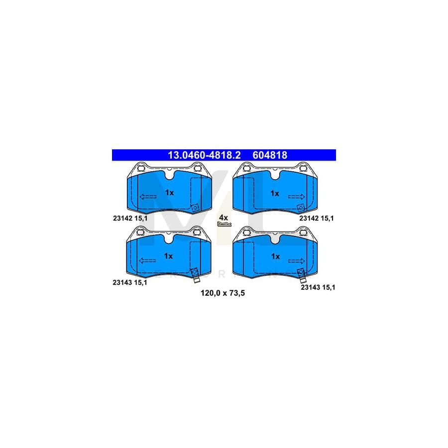 ATE 13.0460-4818.2 Brake pad set for NISSAN 350 Z with acoustic wear warning, with accessories