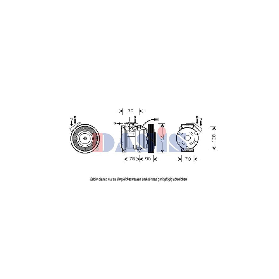 AKS Dasis 851386N Compressor, Air Conditioning for Honda Accord