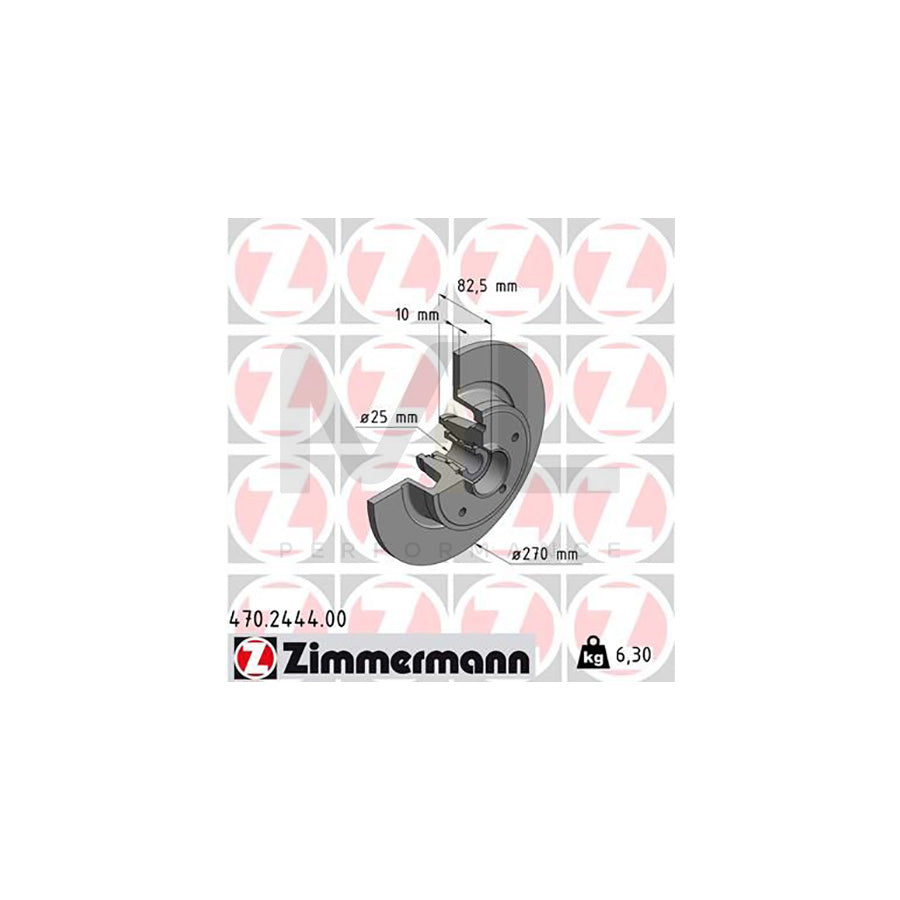 ZIMMERMANN 470.2444.00 Brake Disc Solid, with ABS sensor ring, with wheel bearing  - 1 piece