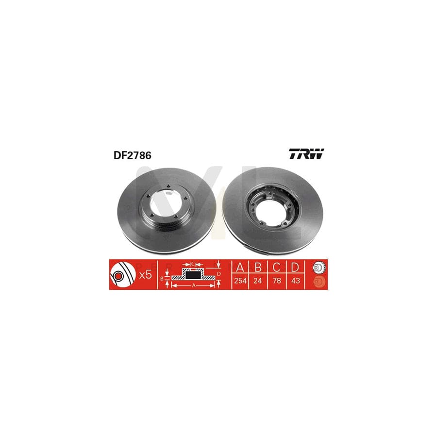 TRW DF2786 Brake Disc for FORD TRANSIT Vented, Painted | ML Performance Car Parts