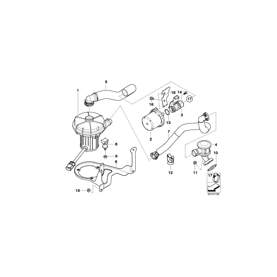 Genuine BMW 11727553096 E64 E61 E60 Suction Hose (Inc. 645Ci, 525i & 530i) | ML Performance UK Car Parts