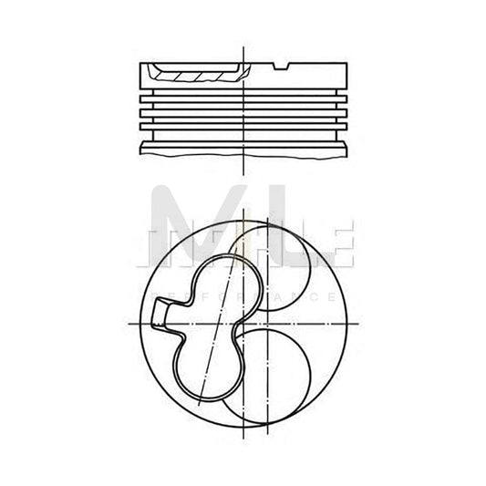 MAHLE ORIGINAL 629 03 00 Piston 76,02 mm, with piston rings, with piston ring carrier | ML Performance Car Parts