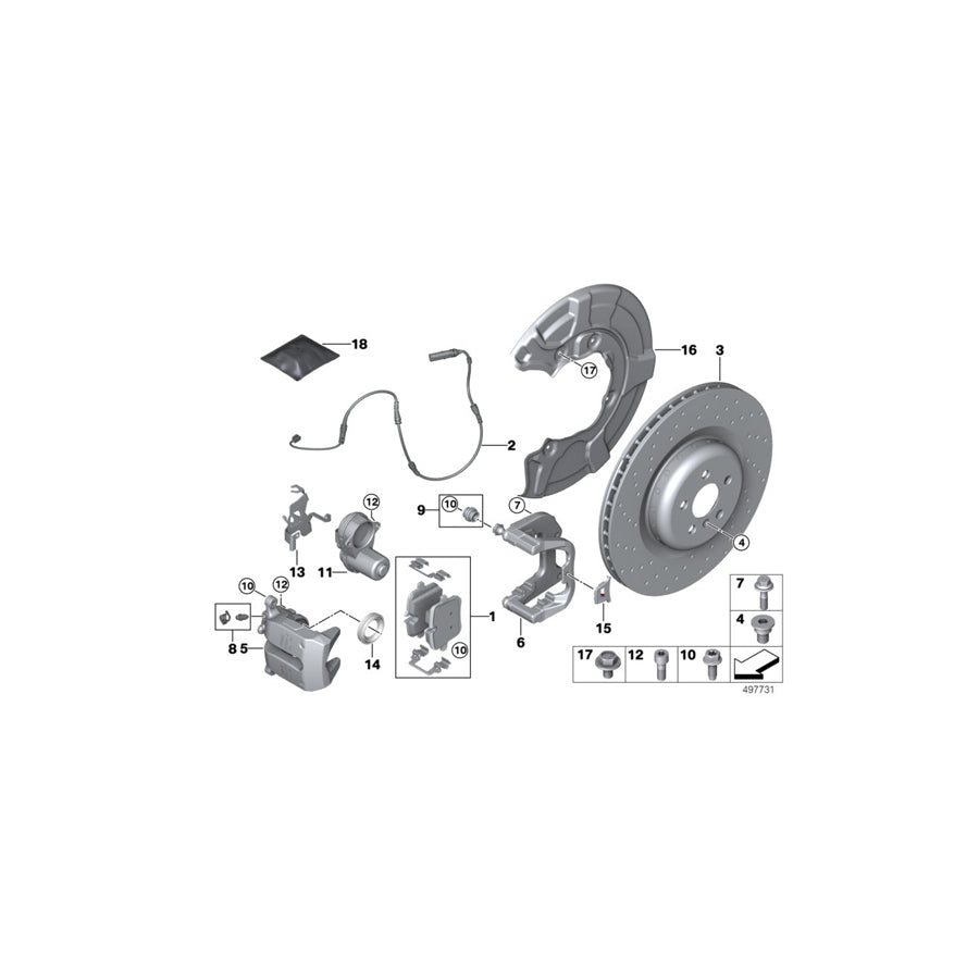 Genuine BMW 34206893580 G05 G06 Brake Caliper Housing, Red, Right 19"E M PERF. (Inc. X6 40iX, X5 M50dX & X5 40iX) | ML Performance US Car Parts