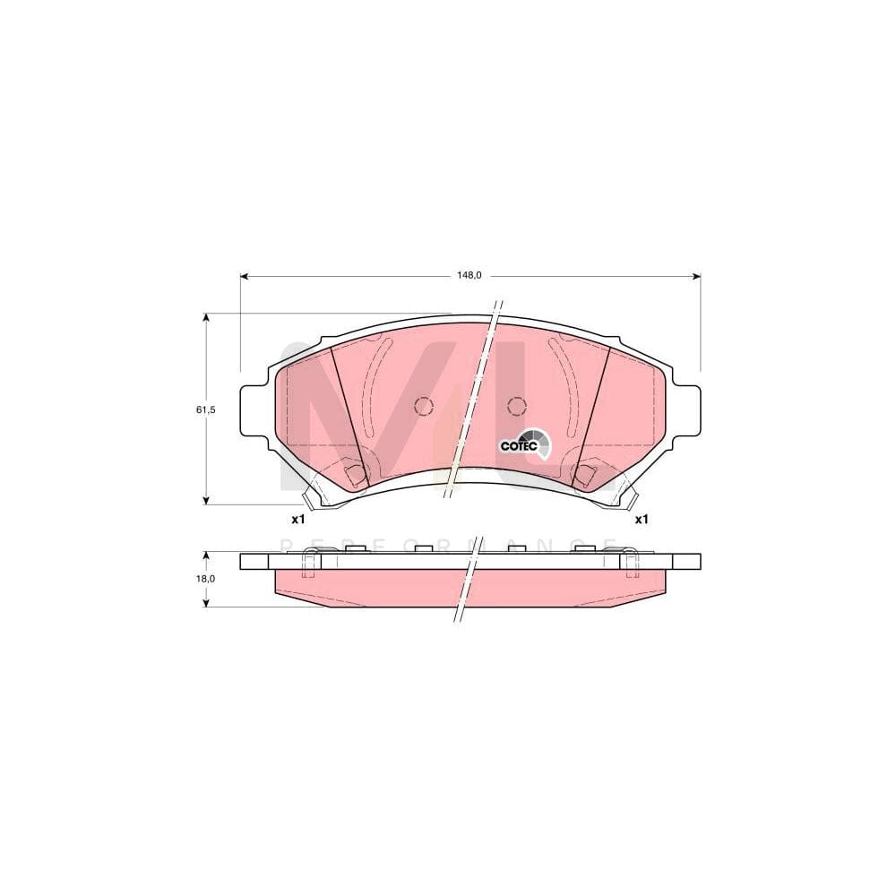 TRW Cotec Gdb1308 Brake Pad Set With Acoustic Wear Warning | ML Performance Car Parts