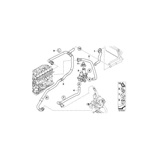Genuine BMW 64126961603 E90 E93 Hose F Independ.Heater And Engine Return (Inc. 325d, 335d & 330d) | ML Performance US Car Parts