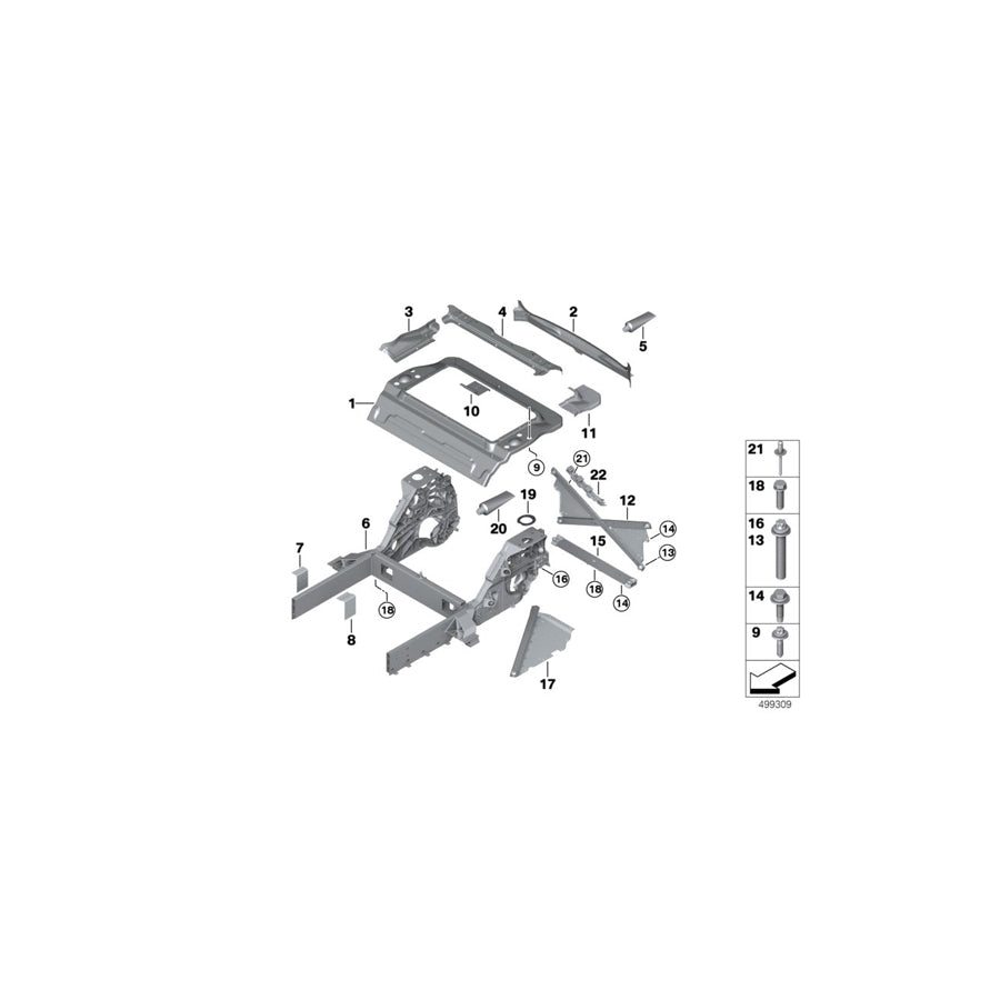 Genuine BMW 39206868859 Cross Member, Rear (Inc. i3s 94Ah Rex, i3 60Ah & i3s 120Ah Rex) | ML Performance US Car Parts
