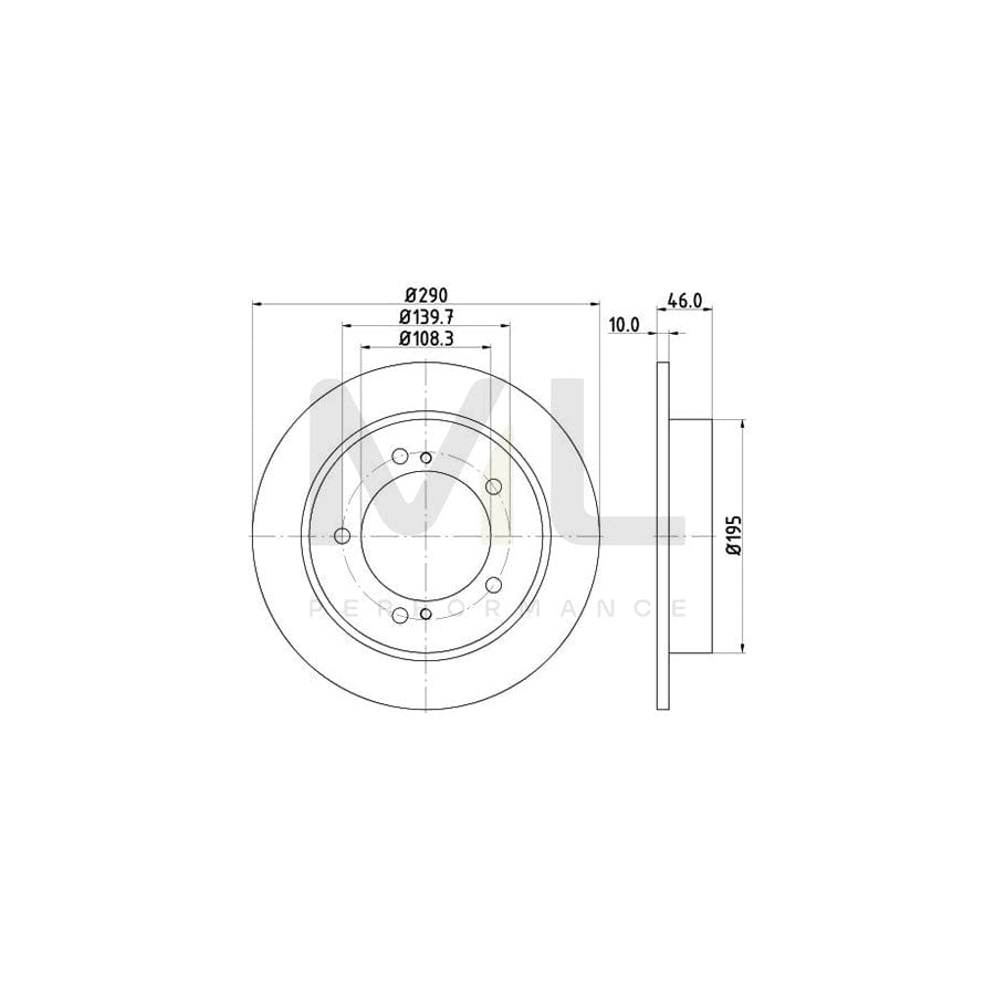 HELLA 8DD 355 117-941 Brake Disc for SUZUKI JIMNY Solid, without wheel hub, without wheel studs
