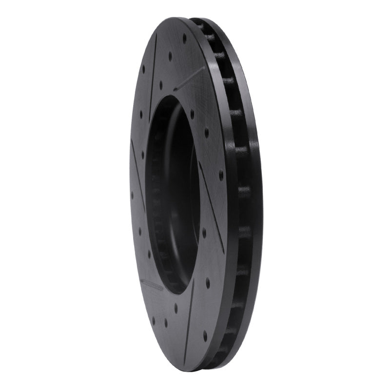 R1 Concepts R1 12-18 Ford C-MAX Front Right Drilled & Slotted Black Brake Rotor