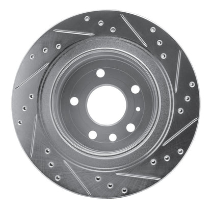 R1 Concepts R1 2002-2010 Saab 9-5 Rear Left Drilled & Slotted Silver Brake Rotor