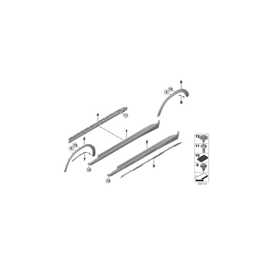 Genuine BMW 51778737307 G06 Left Door Sill Cover X-LINE (Inc. X6) | ML Performance US Car Parts