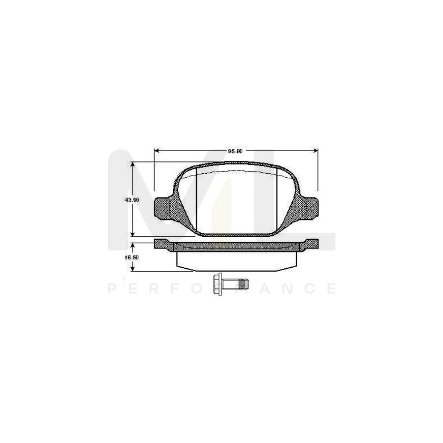 Bosch 0986Tb2797 Brake Pad Set Excl. Wear Warning Contact, With Bolts, With Accessories  | ML Performance Car Parts