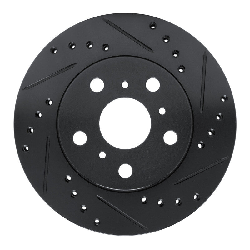 R1 Concepts R1 83-86 Toyota Camry Front Right Drilled & Slotted Black Brake Rotor