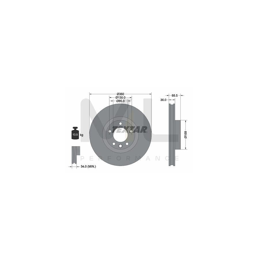 TEXTAR OE-Line 92219610 Brake Disc Internally Vented, Coated, High-carbon, without wheel hub, without wheel studs | ML Performance Car Parts