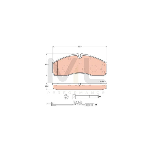 TRW Gdb1694 Brake Pad Set Incl. Wear Warning Contact, With Brake Caliper Screws, With Accessories | ML Performance Car Parts