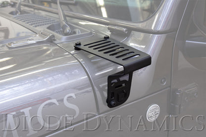 Diode Dynamics 18-21 Jeep JL Wrangler/Gladiator SS6 Cowl LED Bracket Kit - White Driving