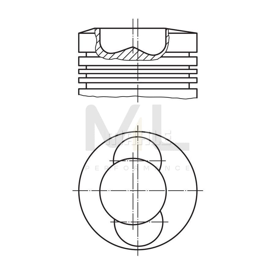 MAHLE ORIGINAL 099 03 00 Piston 102,0 mm, with piston ring carrier, without cooling duct | ML Performance Car Parts