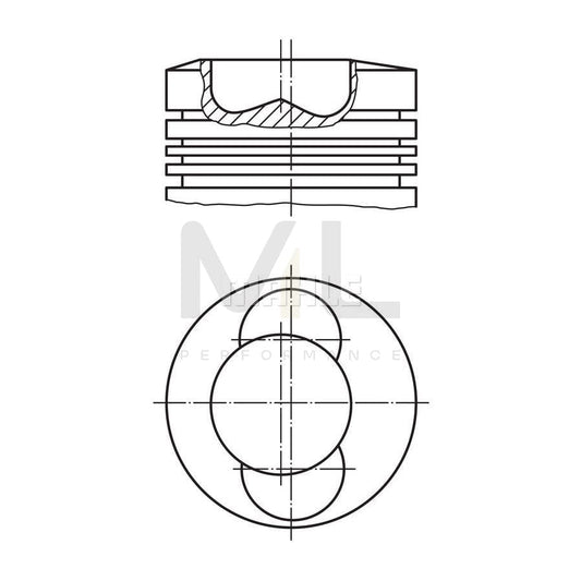MAHLE ORIGINAL 099 03 00 Piston 102,0 mm, with piston ring carrier, without cooling duct | ML Performance Car Parts