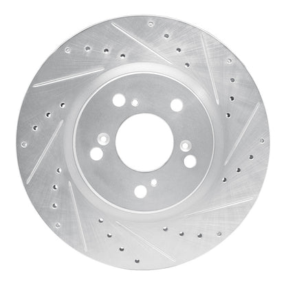 R1 Concepts R1 05-12 Acura RL Front Right Drilled & Slotted Silver Brake Rotor